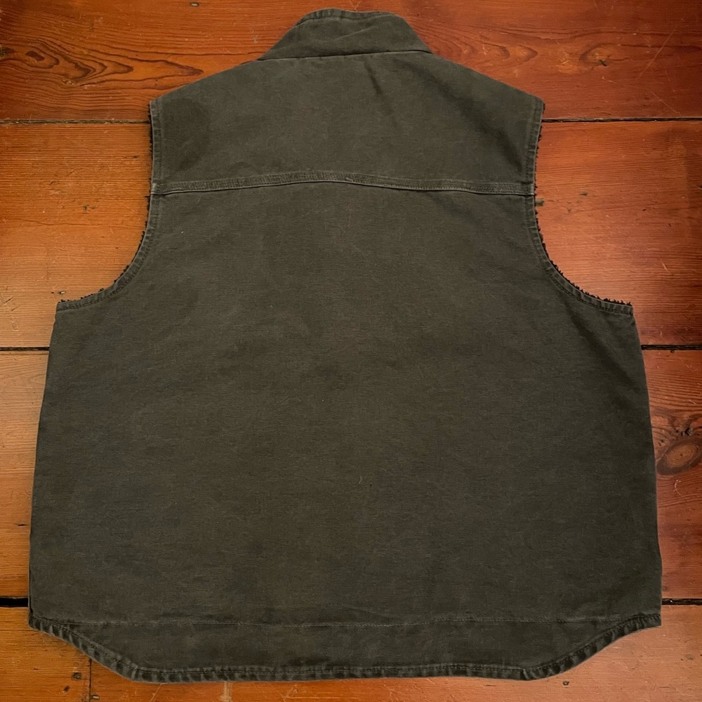 Carhartt XL gray duck vest fleece-lined embroidered - Picture 9 of 9